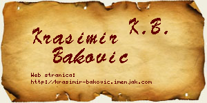 Krasimir Baković vizit kartica